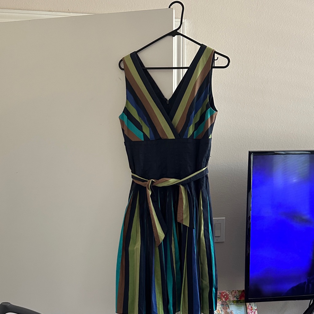 Talbots Multicolor Striped Midi Dress